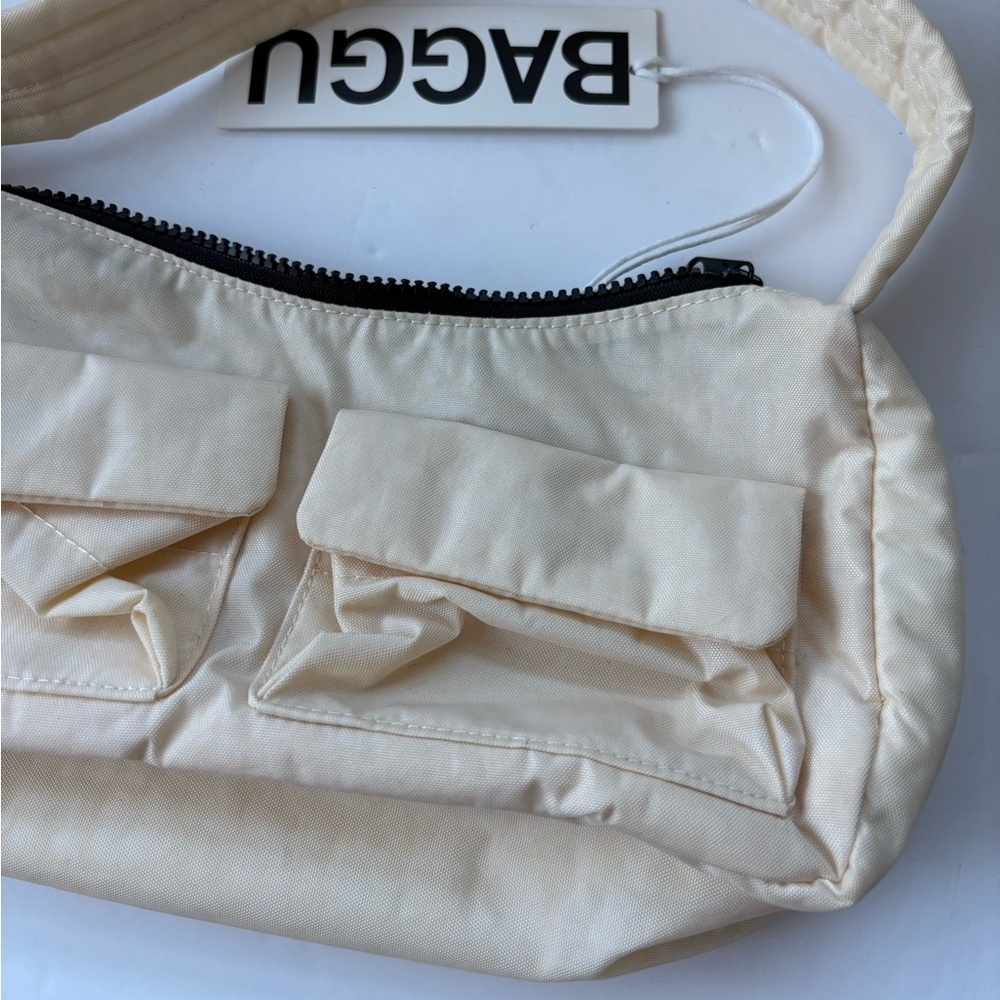 NWT BAGGU Cargo Nylon Shoulder Bag - Ivory - Picture 6 of 13
